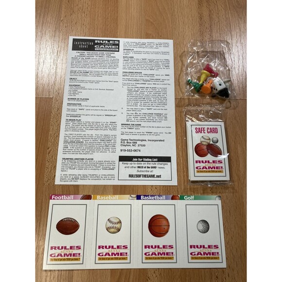 Rules of the Game (1995) Football, Baseball, Golf Sports Trivia Board • COMPLETE - Picture 5 of 7